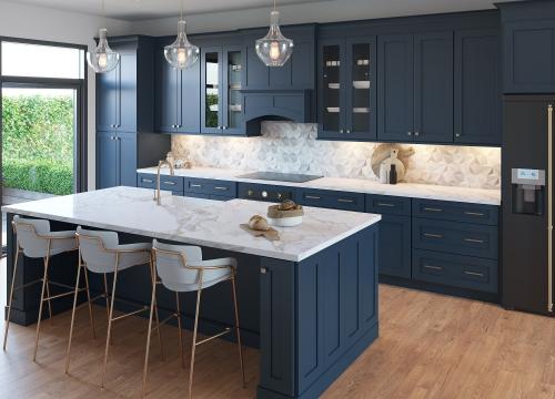 Blue Shaker Kitchen Cabinets