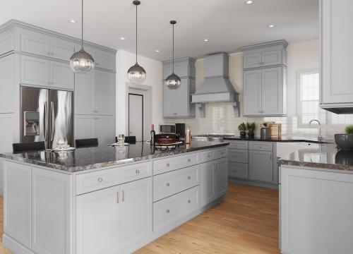 Pewter Grey Shaker Pre-Assembled Kitchen Cabinets