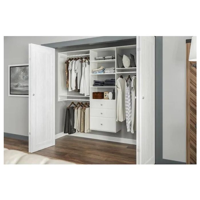 10' Deluxe Solid Wall Closet Organization Kit (121.5