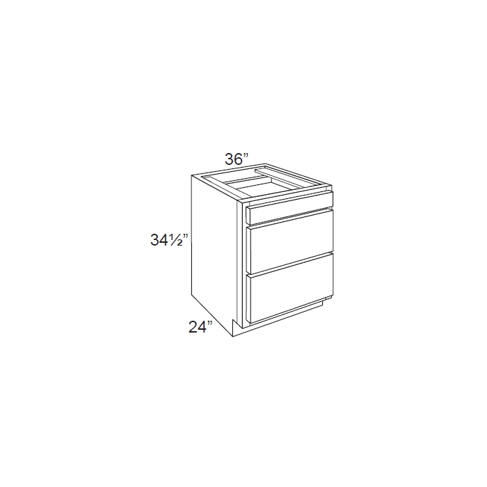Three Drawer Base Cabinet - Aristokraft Cabinetry