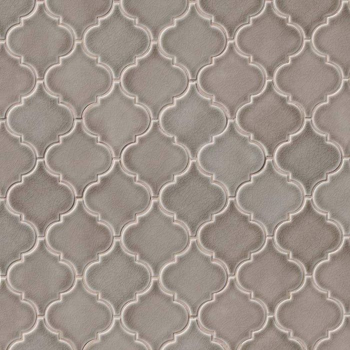 Dove Gray Arabesque 8mm Mosaic Tile