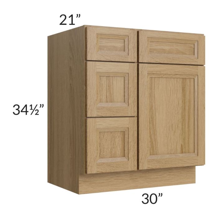 Kitchen Drawer Base Cabinet, Unfinished Oak, 21, 4 Drawer, CABINETS, UNFINISHED