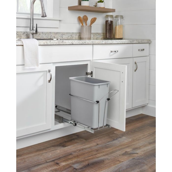 Bottom-Mounted Vanity Trash Can Pullout