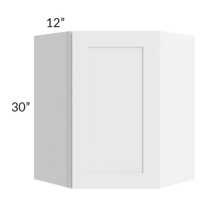 Brilliant White Shaker 24x30 Wall Diagonal Corner Cabinet