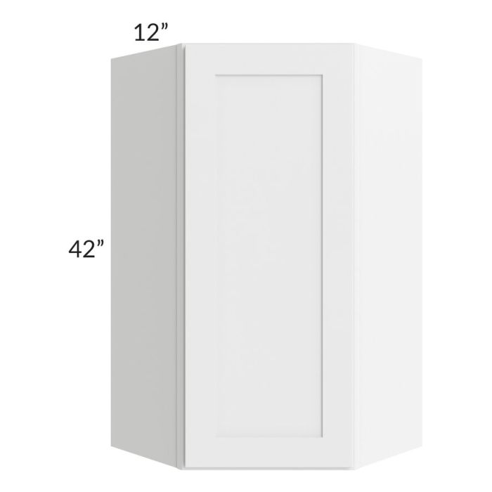 Brilliant White Shaker 24x42 Wall Diagonal Corner Cabinet