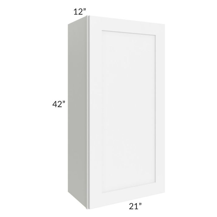 Brilliant White Shaker 21x42 Wall Cabinet The RTA Store   Sw W2142 Closed 4 