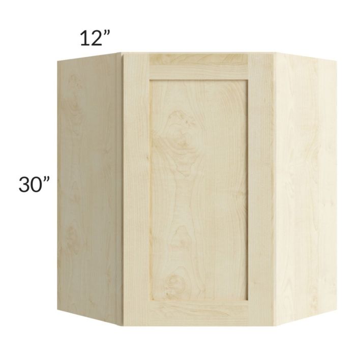 Unfinished Shaker 24x30 Wall Diagonal Corner Cabinet