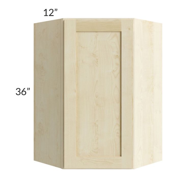 Unfinished Shaker 24x36 Wall Diagonal Corner Cabinet