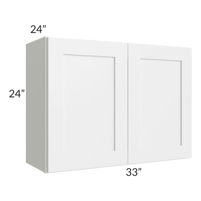 Stratton White Shaker 33x24x24 Wall Cabinet