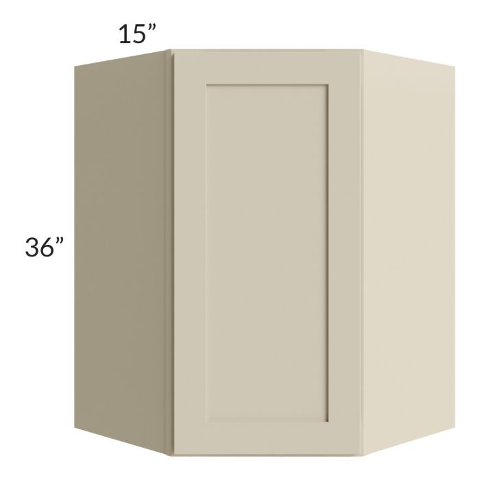 Stratton Khaki Shaker 27x36 Wall Diagonal Corner Cabinet | The RTA Store