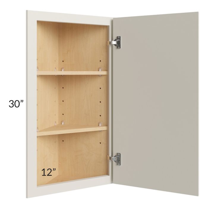 Asheville Cloud Shaker 12x30 Wall End Angle Cabinet | The RTA Store