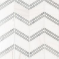 Bianco Dolomite Cheveron Mosaic Tile