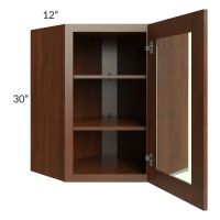 Cambridge Saddle Glaze 24x30 Wall Diagonal Corner Cabinet (Prepped for Glass Doors)