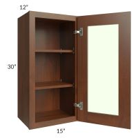 Cambridge Saddle Glaze 15x30 Wall Glass Door Cabinet (Prepped for Glass Doors)