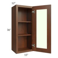 Cambridge Saddle Glaze 15x36 Wall Glass Door Cabinet (Prepped for Glass Doors)