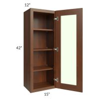 Cambridge Saddle Glaze 15x42 Wall Glass Door Cabinet (Prepped for Glass Doors)