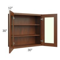 Cambridge Saddle Glaze 30x30 Wall Glass Door Cabinet (Prepped for Glass Doors)
