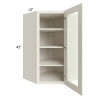 Cambridge Antique White Glaze 27x42 Wall Diagonal Corner Cabinet (Prepped for Glass Doors) - Out of stock through August