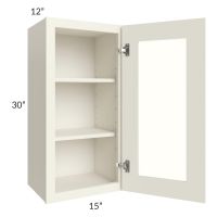Cambridge Antique White Glaze 15x30 Wall Glass Door Cabinet (Prepped for Glass Doors)