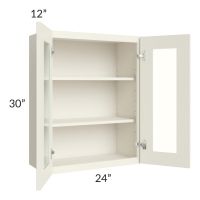 Cambridge Antique White Glaze 24x30 Wall Glass Door Cabinet (Prepped for Glass Doors)