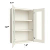 Cambridge Antique White Glaze 24x36 Wall Glass Door Cabinet (Prepped for Glass Doors) 