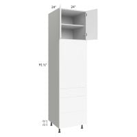 Milan White Matte 24x96 Single Oven Cabinet with 3 Drawers
