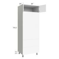 Milan White Matte 30x84 Combo Oven Cabinet