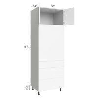 Milan White Matte 30x90 Single Oven Cabinet with 3 Drawers