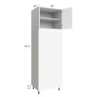 Milan White Matte 30x96 Single Oven Cabinet with 3 Drawers