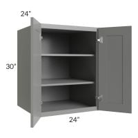 Shale Grey Shaker 24x30x24 Split Pantry Wall Cabinet