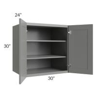 Shale Grey Shaker 30x30x24 Split Pantry Wall Cabinet