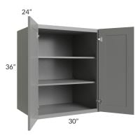 Shale Grey Shaker 30x36x24 Split Pantry Wall Cabinet