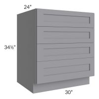 Graphite Grey Shaker 30" 4-Drawer Base Cabinet