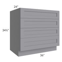 Graphite Grey Shaker 36" 4-Drawer Base Cabinet