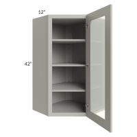 Stone Shaker 24x42 Wall Diagonal Corner Cabinet (Prepped for Glass Doors)