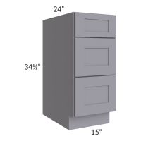 Graphite Grey Shaker 15" 3-Drawer Base Cabinet