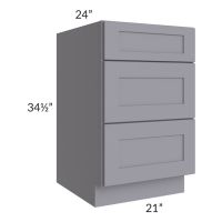 Graphite Grey Shaker 21" 3-Drawer Base Cabinet
