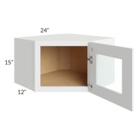 Brilliant White Shaker 24x15 Decorative Wall Diagonal Corner Cabinet