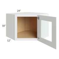Brilliant White Shaker 24x18 Decorative Wall Diagonal Corner Cabinet