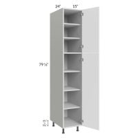 Milan White Matte 15x24x84 Pantry Cabinet (24" depth)