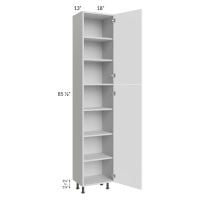 Milan White Matte 18x13x90 Pantry Cabinet (13" depth)