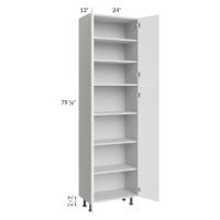 Milan White Matte 24x13x84 Pantry Cabinet (4 doors, 13" depth)