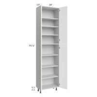 Milan White Matte 24x13x96 Pantry Cabinet (4 doors, 13" depth)