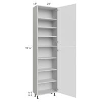 Milan White Matte 24x13x90 Pantry Cabinet (2 doors, 13" depth)