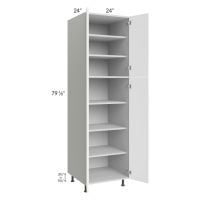 Milan White Matte 24x24x84 Pantry Cabinet (4 doors, 24" depth)