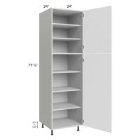 Milan White Matte 24x24x84 Pantry Cabinet (2 doors, 24" depth)