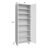 Milan White Matte 30x13x84 Pantry Cabinet (13" depth)