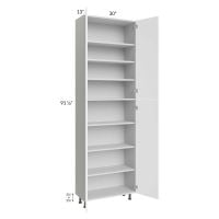 Milan White Matte 30x13x96 Pantry Cabinet (13" depth)