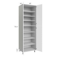 Milan White Matte 30x24x96 Pantry Cabinet (24" depth)
