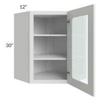 Lakewood White 24x30 Wall Diagonal Corner Cabinet (Prepped for Glass Doors)